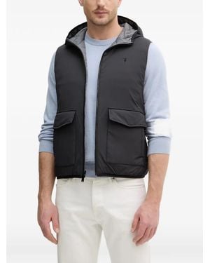 Trussardi Hooded Quilted Gilet - Black