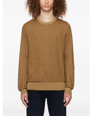 BOSS Pullover mit geometrischem Muster - Natur