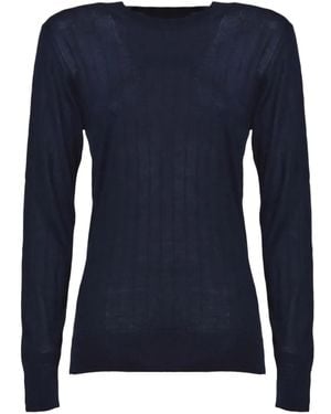 Tagliatore Gerippter Pullover - Blau