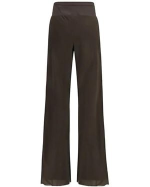Rick Owens Ribbed-Waistband Trousers - Brown