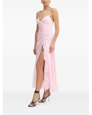 Bardot Ruffled Split Maxi Dress - White