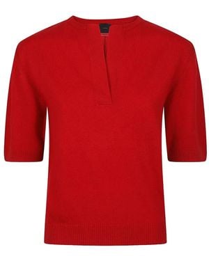 Pinko Pull À Col V En Laine Et Cachemire - Rouge