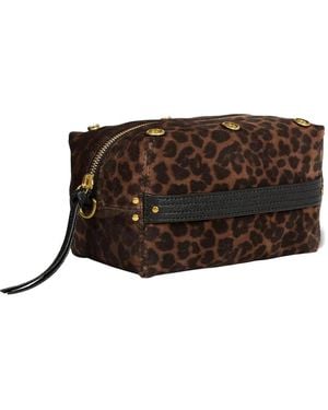 Jérôme Dreyfuss Mini Lucky Leopard-Print Clutch Bag - Brown