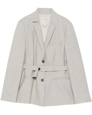 Liviana Conti Belted Single-Breasted Jacket - White