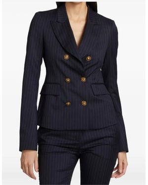 Palm Angels Pinstripe Double-Breasted Blazer - Blue