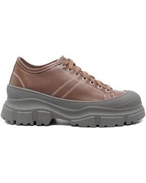 Sofie D'Hoore Zapatillas Con Cordones Y Plataforma - Marrón