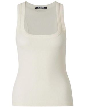 Jacquemus Ribbed-Knit Tank Top - White