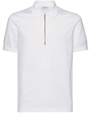 Ferragamo Polo With Zip Collar - White