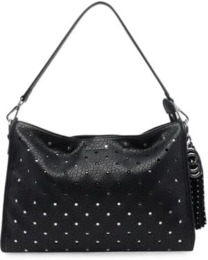 La Carrie Downtown Strass-Embellished Shoulder Bag - Black
