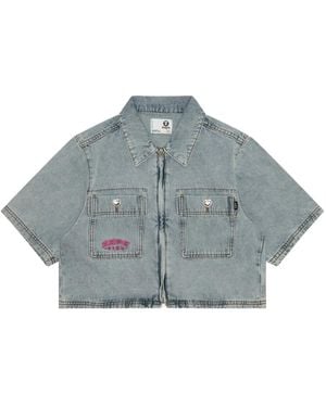 Aape By A Bathing Ape Cropped-Hemd Mit Reißverschluss - Grau