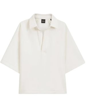 BOSS Polo Ample En Jersey De Plongée - White