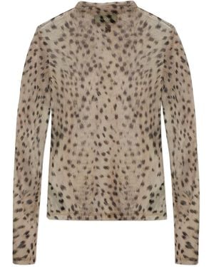 Amiri Animal-Print Long-Sleeve Top - Blue