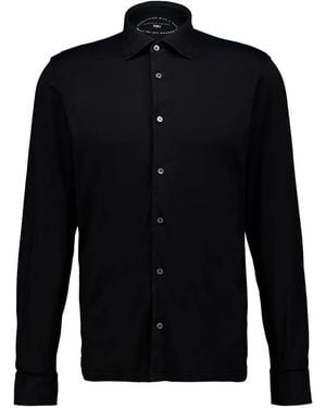 Fedeli Knitted Long-Sleeve Shirt - Black