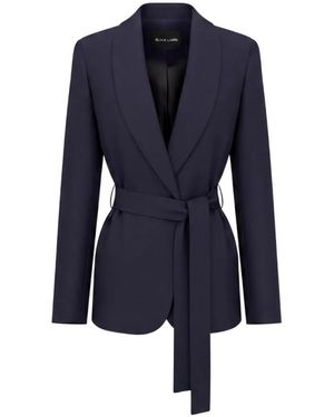 Ralph Lauren Belted Long-Sleeve Blazer - Blue