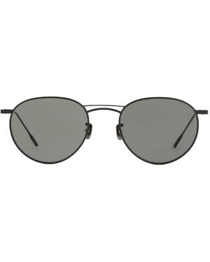 Eyevan 7285 Round-Frame Double-Bridge Sunglasses - Grey