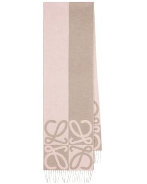 Loewe Anagram Jacquard-Pattern Scarf - White