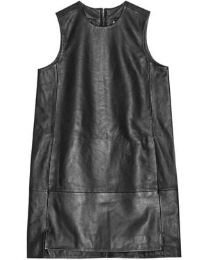 Remain Sleeveless Leather Mini Dress - Black