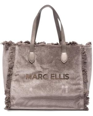 Marc Ellis L Buby Chenille Fringe-Trimmed Logo-Embellished Tote Bag - Natural