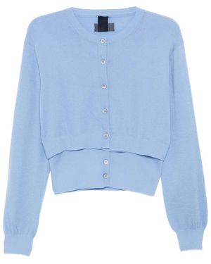 Juun.J Double Layered Cardigan - Blue
