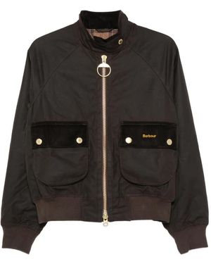 Barbour Corduroy-Trim Pocket-Detail Jacket - Noir