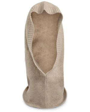 Max Mara Crystal-Embellishment Cashmere Balaclava - Natural