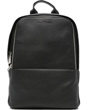 John Richmond Leather Mesh-Panel Backpack - Black