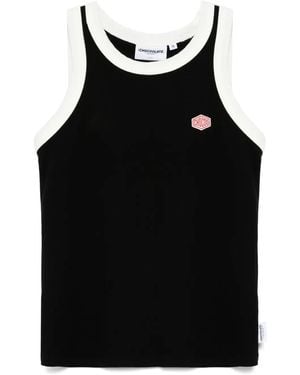 Chocoolate Ribbed Tank Top - Black