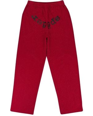 Sp5der Elasticated-Waist Pants - Red