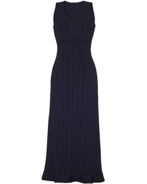 Adam Lippes Mysa Pointelle-Knit Midi Dress - Blue