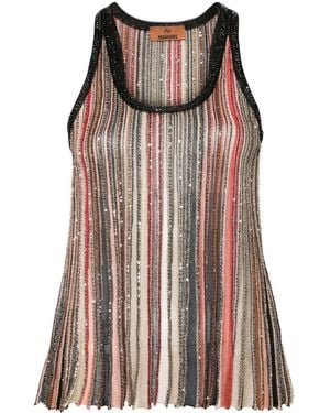 Missoni Striped Lurex Tank Top - Natural