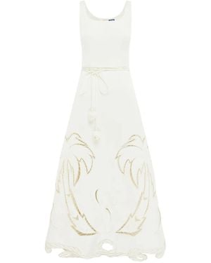LEO LIN Serafina Appliqué Maxi Dress - White