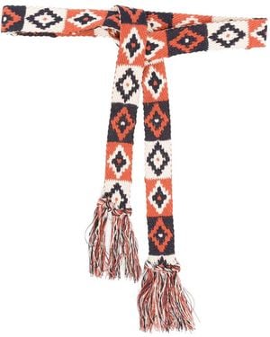 Pierre Louis Mascia Tassel Pattern Belt - White