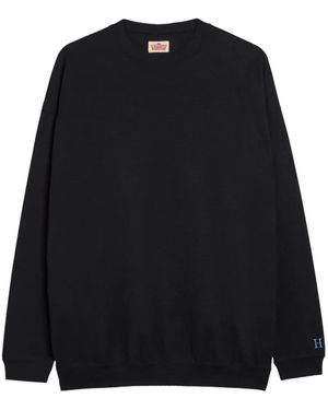 Stretch Fraise Camiseta De Canalé - Negro