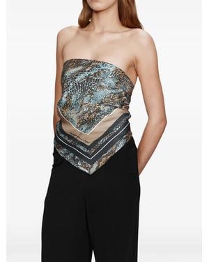 Christopher Esber Serpant Silk Scarf Blouse - Black