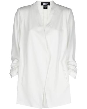 DKNY V-Neck Long-Sleeve Blazer - White