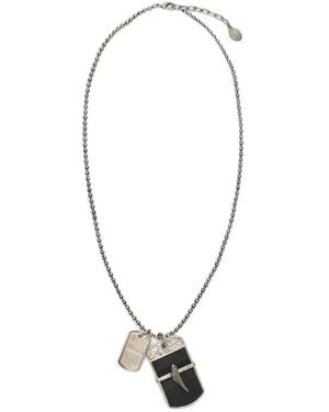 Roberto Cavalli Collana Con Doppio Pendente - Metallizzato