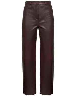 【関税込み】Loulou de Saison バーガンディ Cobe レザーパンツ レディース Loulou de Saison パンツ、スラックス、チノパン