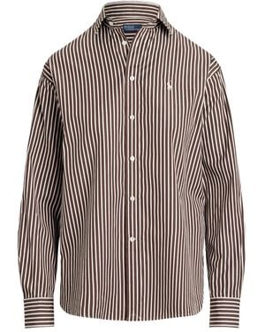 Polo Ralph Lauren Striped Button-Up Shirt - Brown