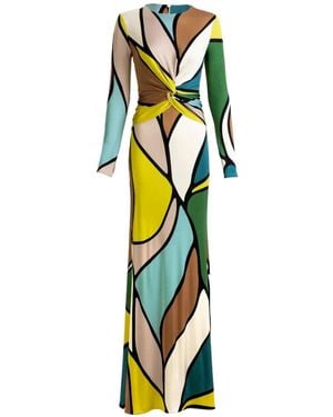 Silvia Tcherassi Lucian Twisted Print Maxi Dress - White