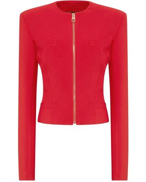 The Attico Chaqueta con hombreras y cremallera - Rojo