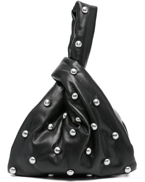 Nanushka Small Knotted Stud-Embellished Clutch Bag - Black