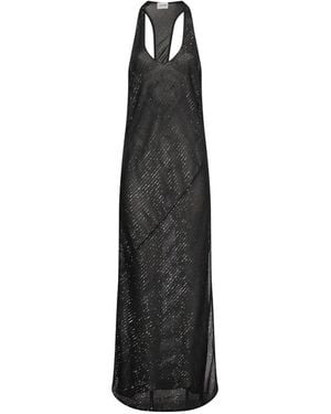 ANDAMANE Fonda Sequin-Embellished Halterneck Slim-Fit Maxi Dress - Black