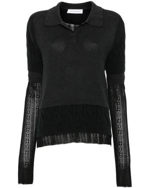 Marie Adam-Leenaerdt Polo En Maille À Design Superposé - Black