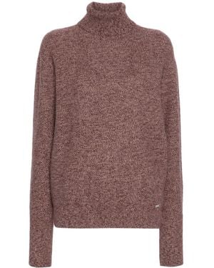 Kiton Roll-Neck Speckle-Knit Sweater - Brown