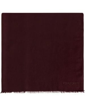 Ferragamo Écharpe En Cachemire À Logo Brodé - Violet