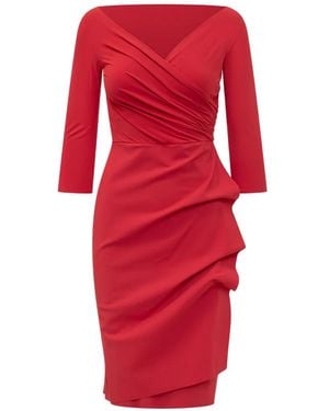 La Petite Robe Di Chiara Boni Ruffled V-Neck Dress - Red