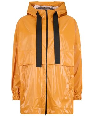 Herno Hooded Zip-Fastening Coat - Orange