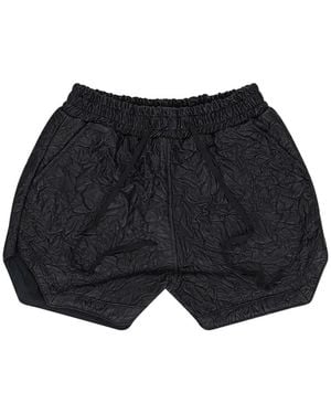 Who Decides War Crinkled-Effect Shorts - Black