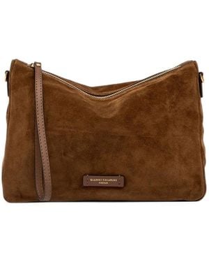 Gianni Chiarini Medium Nora Suede Clutch Bag - Brown