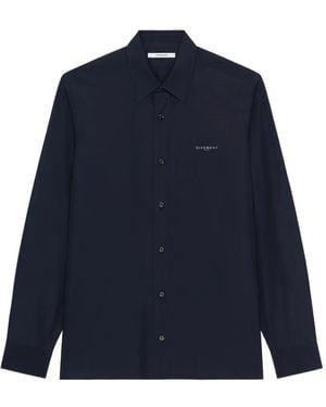 Givenchy Hemd Aus Popeline Mit Paris-Cut-Thread - Blau